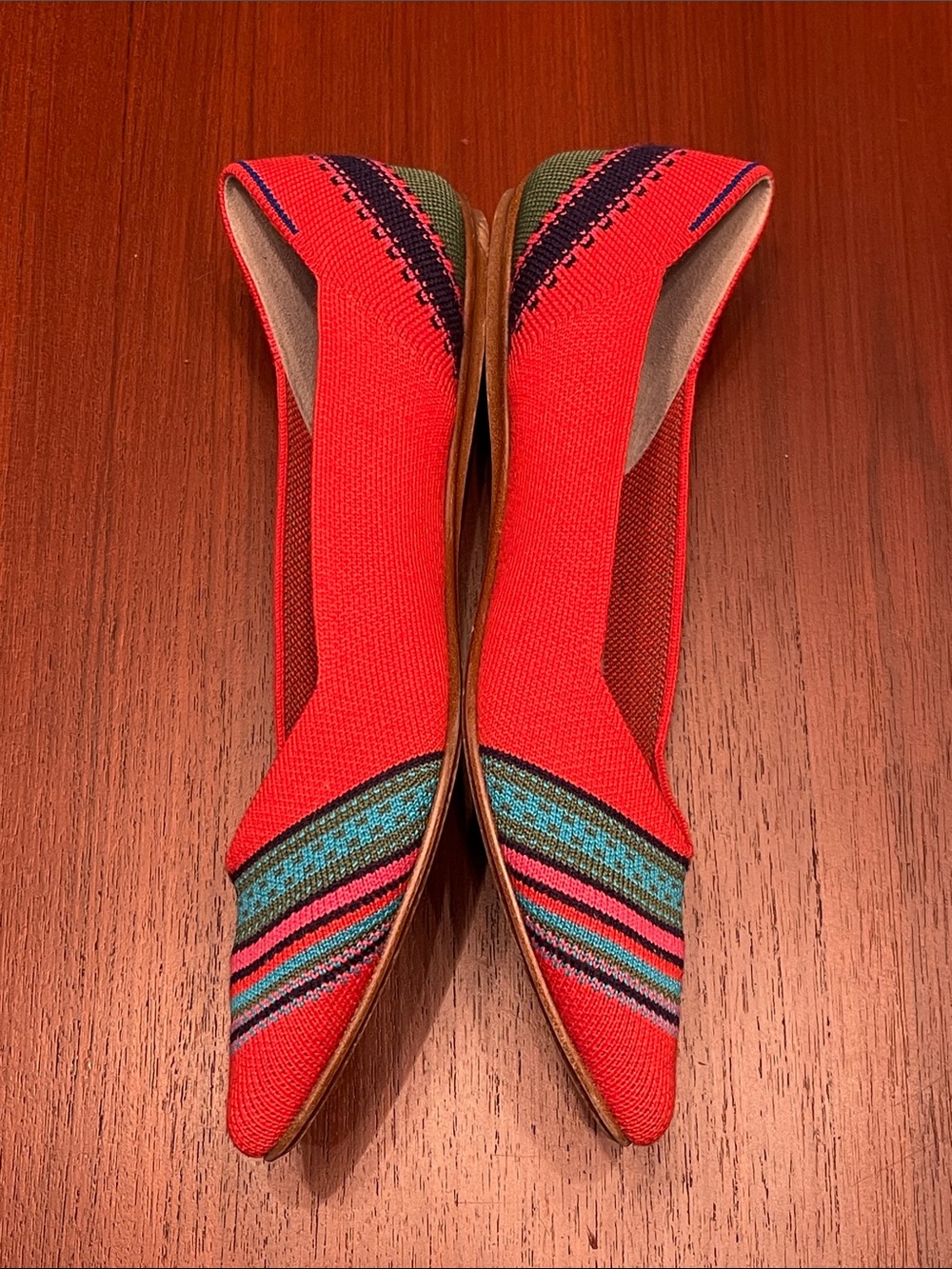 Rothy’s Merino Point Flats in Blaze Ribbon Stripe Colorway- Retired- size 9.5 - Picture 3 of 6